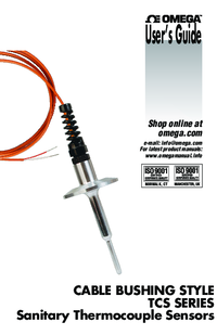 Thumbnail of document Manual - TCS Integral Cable Thermocouples Type T, J & K Sanitary Probes